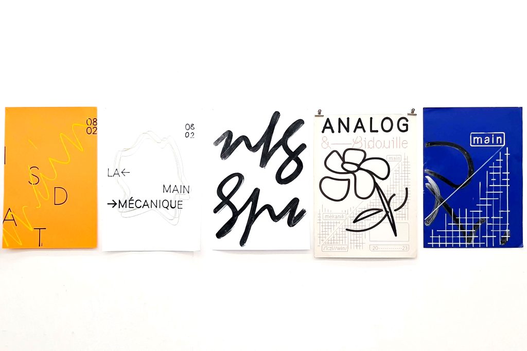 Posters réalisés par les étudiants du workshop la main mécanique.